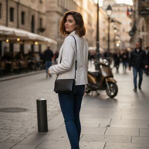 Baccini White Leather Jacket